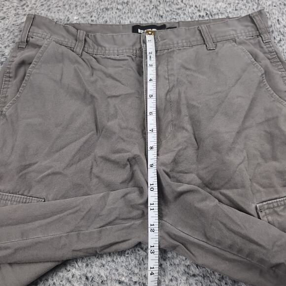 RSQ Pants Men 29x32 Gray Khaki Canvas Utility Cargo Workwear Chore Straight Leg - Picture 7 of 10